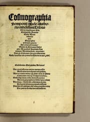 Tapa de Cosmographia Pomponij Mele: authoris nitidissimi tribus libris digesta