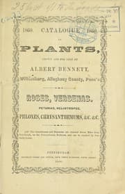 Tapa de Catalogue of plants, grown and for sale by Albert Bennett
