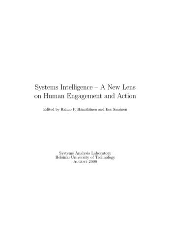 Tapa de Systems intelligence