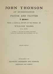 Tapa de John Thomson of Duddingston, pastor and painter