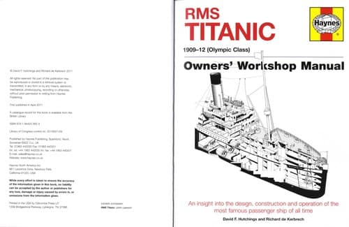 Tapa de RMS Titanic 1909-12 (Olympic class)