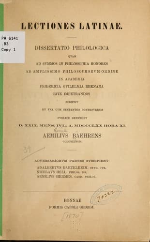 Tapa de Lectiones latinae