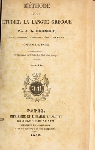 Tapa de Méthode pour étudier la langue grecque