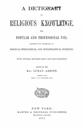 Tapa de A dictionary of religious knowledge