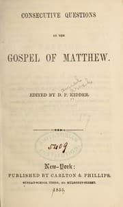 Tapa de Consecutive questions on the Gospel of Matthew