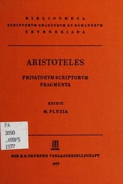 Tapa de Aristotelis privatorum scriptorum fragmenta