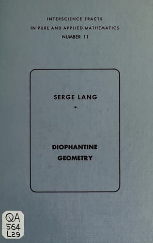 Tapa de Diophantine geometry