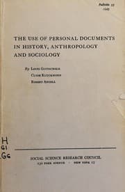 Tapa de The use of personal documents in history, anthropology, and sociology