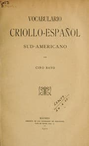 Tapa de Vocabulario criollo-español sud-americano