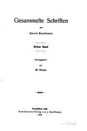 Tapa de Gesammelte Schriften, von David Kaufmann