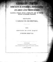 Tapa de Georgio Curtio diem XXVI. m. Octobris a. MDCCCLXXIIII quo abhinc annis viginti quinque magistri publici munus auspicatus est in universitate litteraria Pragensi gratulatur Carolus Schenkl, Inest disputatio de locis aliquot Euripidis Herculis