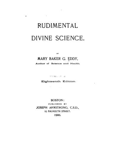 Tapa de Rudimental Divine Science
