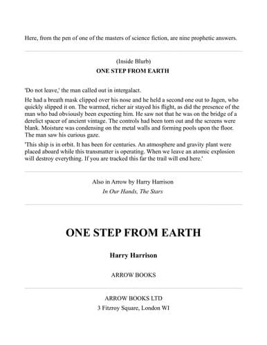 Tapa de One Step from Earth