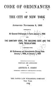 Tapa de Code of Ordinances of the City of New York