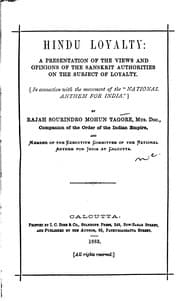 Tapa de Hindu Loyalty: A Presentation of the Views and Opinions of the Sanskrit ..