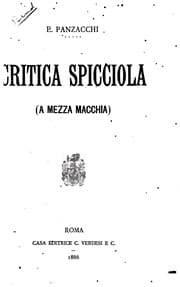 Tapa de Critica spicciola: a mezza macchia