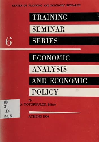 Tapa de Economic analysis and economic policy