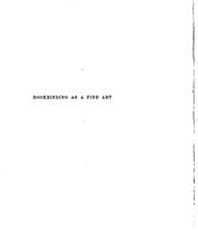 Tapa de A lecture on bookbinding as a fine art