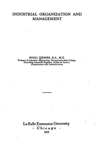 Tapa de Industrial Organization and Management