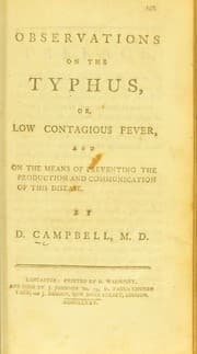 Tapa de Observations on the typhus