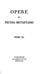 Tapa de OPERE DI PIETRO METASTASIO