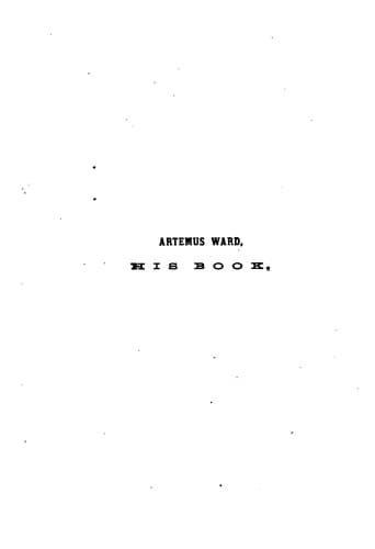 Tapa de Artemus Ward: His Book