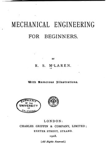 Tapa de Mechanical engineering for beginners.