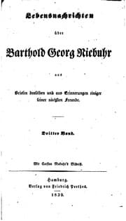 Tapa de Lebensnachrichten über Barthold Georg Niebuhr: Aus Briefen desselben und aus ..