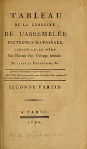 Tapa de Tableau de la conduite de l'Assemblée prétendue nationale, adressé a elle-même