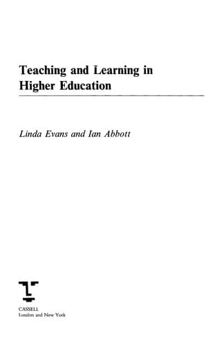 Tapa de Teaching and learning in higher education