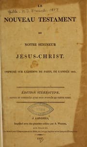 Tapa de Le Nouveau Testament de Notre Seigneur Jésus-Christ