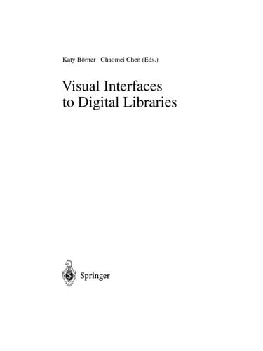 Tapa de Visual interfaces to digital libraries