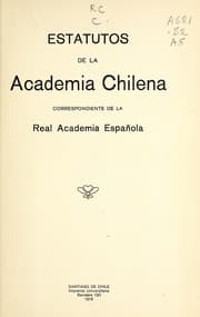 Tapa de Estatutos de la Academia Chilena, correspondiente de la Real Academia Espãnola