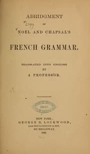 Tapa de Abridgment of Noël and Chapsal's French grammar