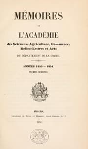 Tapa de Memoires de l'Academie des Sciences (Agriculture, Commerce), Belles-Lettres et des Arts d'Amiens
