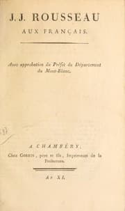 Tapa de J.J. Rousseau aux Français