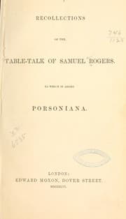 Tapa de Recollections of the table-talk of Samuel Rogers