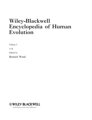 Tapa de Wiley-Blackwell encyclopedia of human evolution