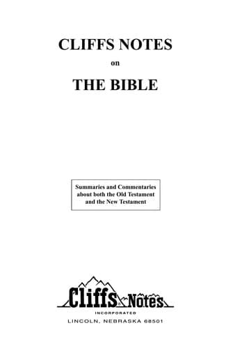 Tapa de Cliffs notes on the Bible