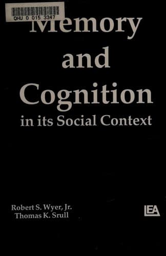 Tapa de Memory and cognition in its social context