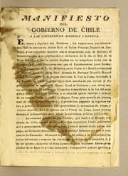 Tapa de Manifiesto del Gobierno de Chile a las naciones de America y Europa