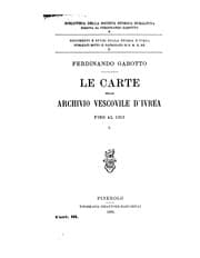 Tapa de Le carte dello archivio vescovile d'Ivrea fino al 1313
