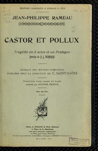 Tapa de Castor et Pollux