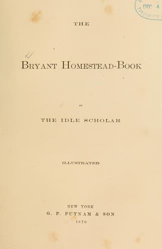 Tapa de The Bryant homestead-book