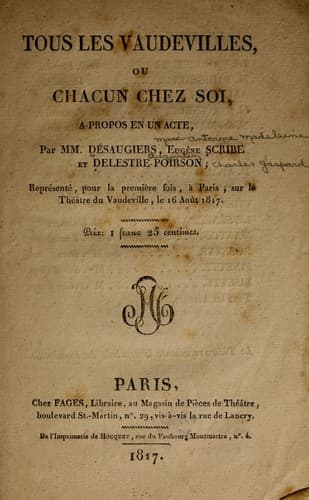 Tapa de Tous les vaudevilles