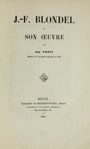 Tapa de J.-F. Blondel et son oeuvre