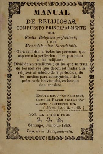 Tapa de Manual de relijiosas