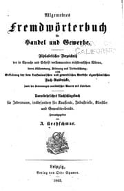 Tapa de Allgemeines fremdwörterbuch für handel und gewerbe