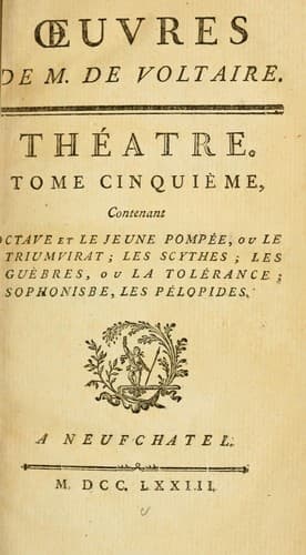 Tapa de uvres de M. de Voltaire
