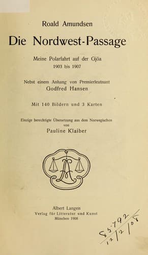 Tapa de Die Nordwest-Passage